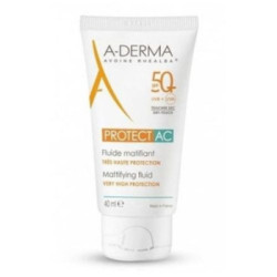 Aderma Protect Ac Fluido Solar Facial Matificante Spf50+ Aderma 40Ml